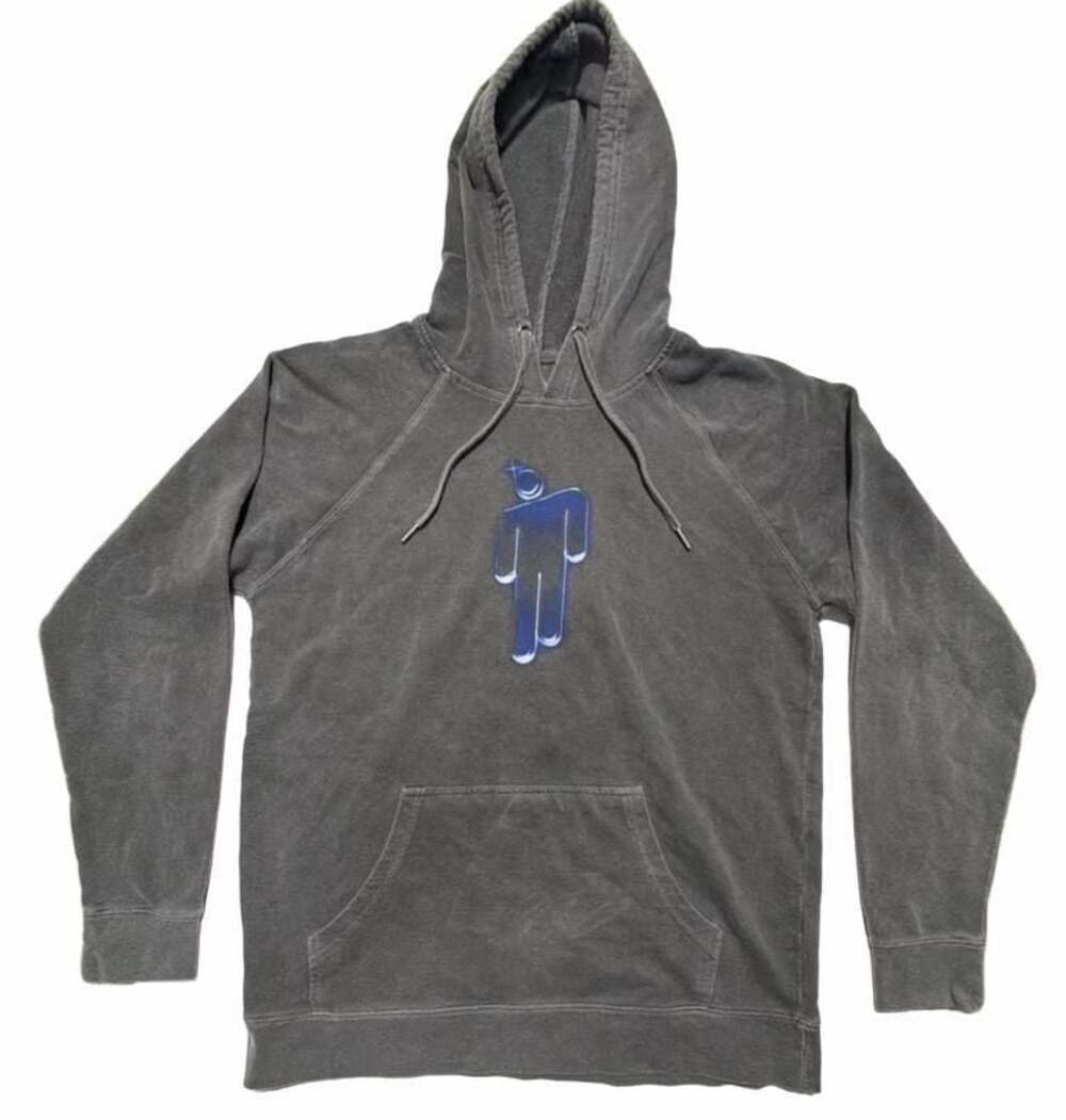 Billie Eilish Blohsh Acid Wash Grey Hoodie Size M